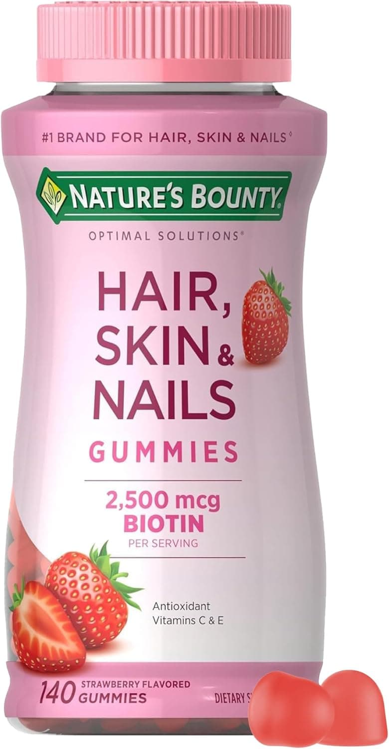 Nature's Bounty Hair, Skin & Nails with Biotin, Strawberry…