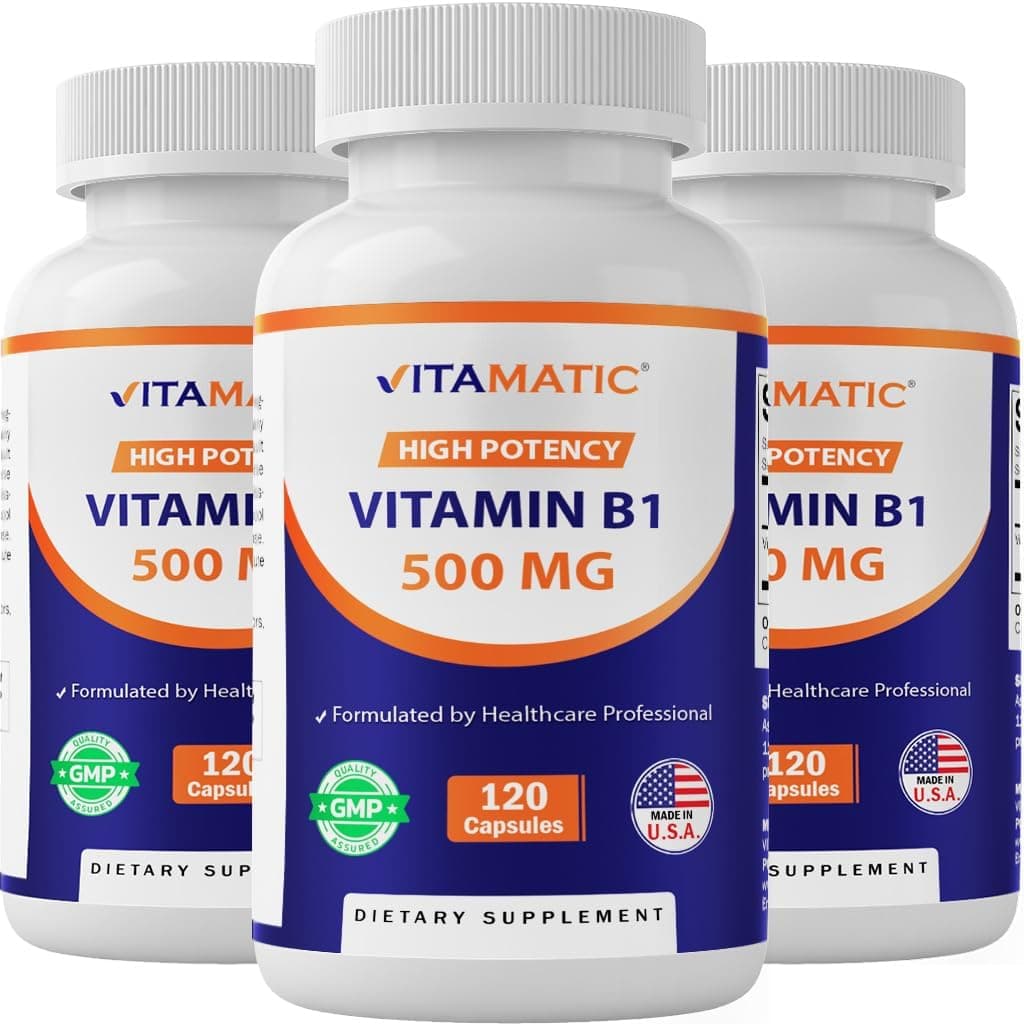 Vitamatic Vitamin B1 (Thiamine) 500mg – 3 Pack (360 Capsules…