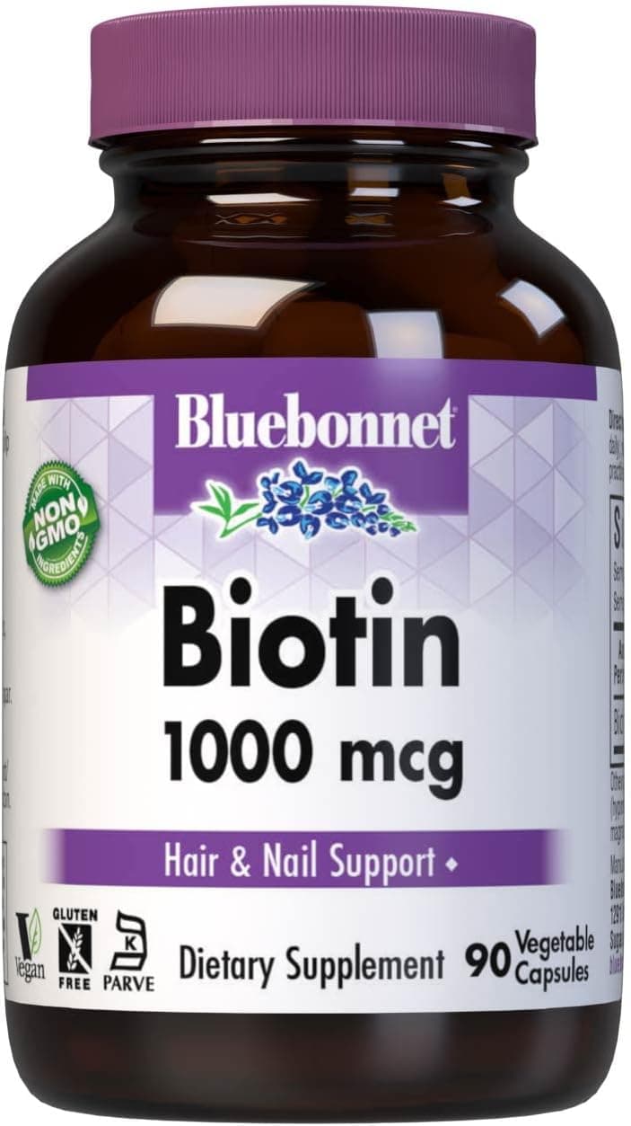 Bluebonnet Nutrition Biotin 1000 Mcg Vegetable Capsules