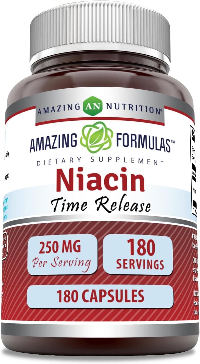 Amazing Formulas Niacin(Vitamin B3) 250 mg 180 Capsules…