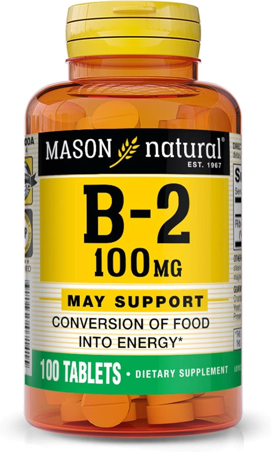 MASON NATURAL Vitamin B2 (Riboflavin) 100 mg