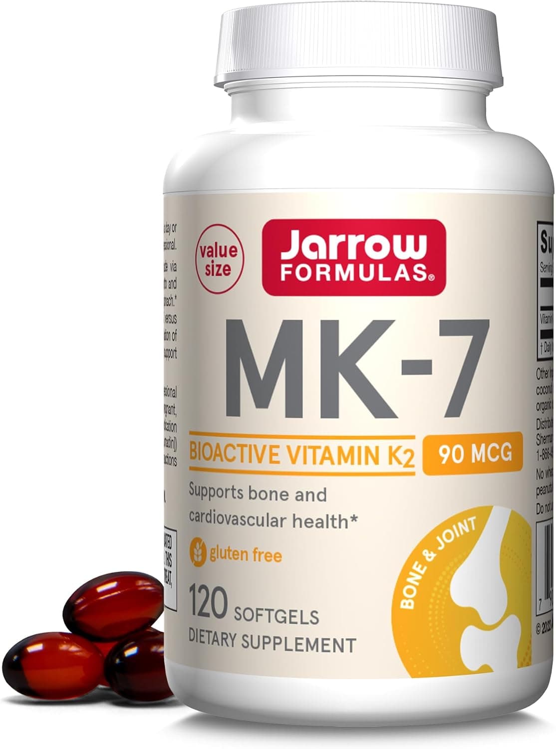 Jarrow Formulas MK-7 90 mcg - Bioactive Form of Vitamin K2-120…