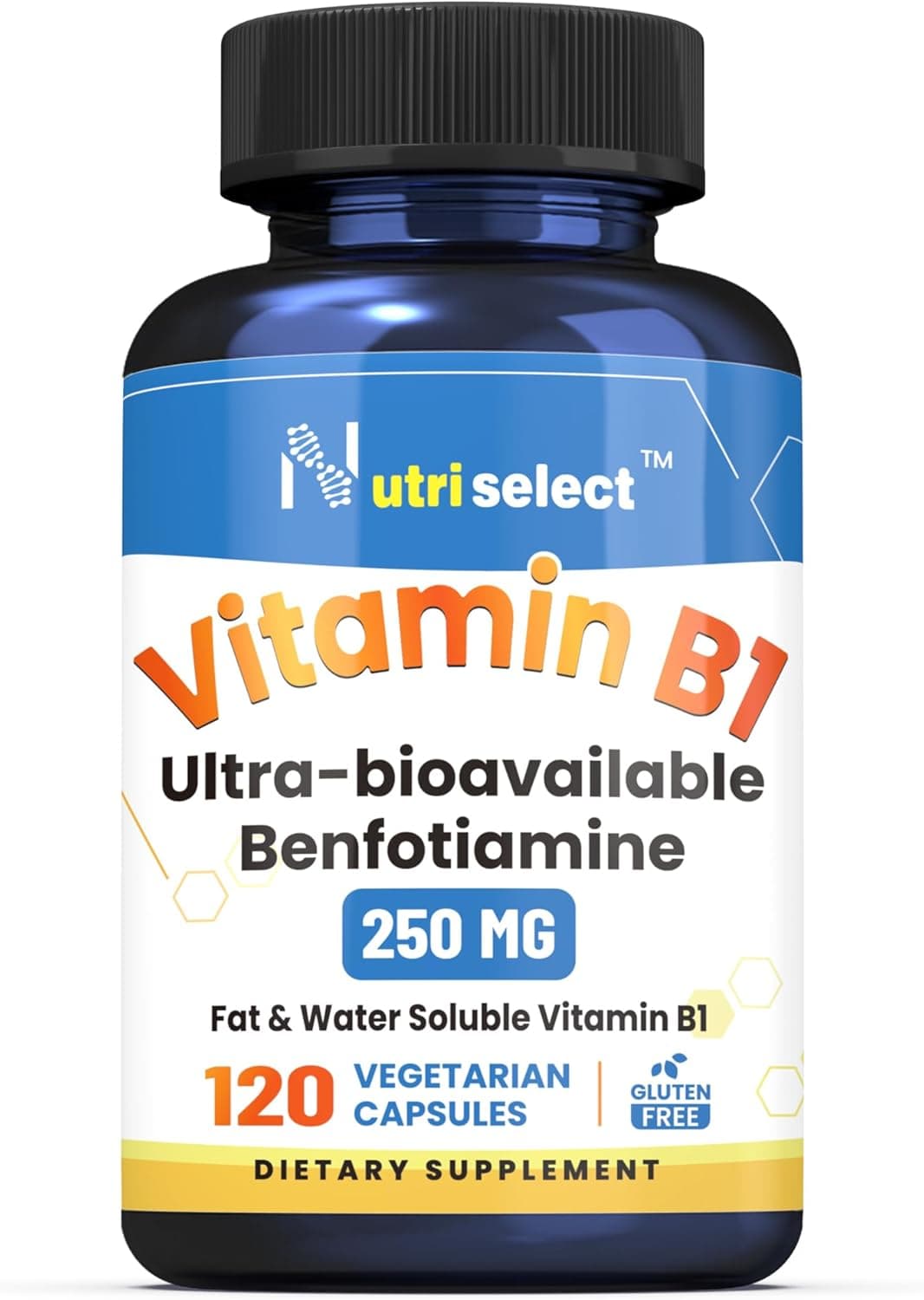 Vitamin B1 250MG, 120 Capsules, Non-GMO, Vegan, Gluten Free…