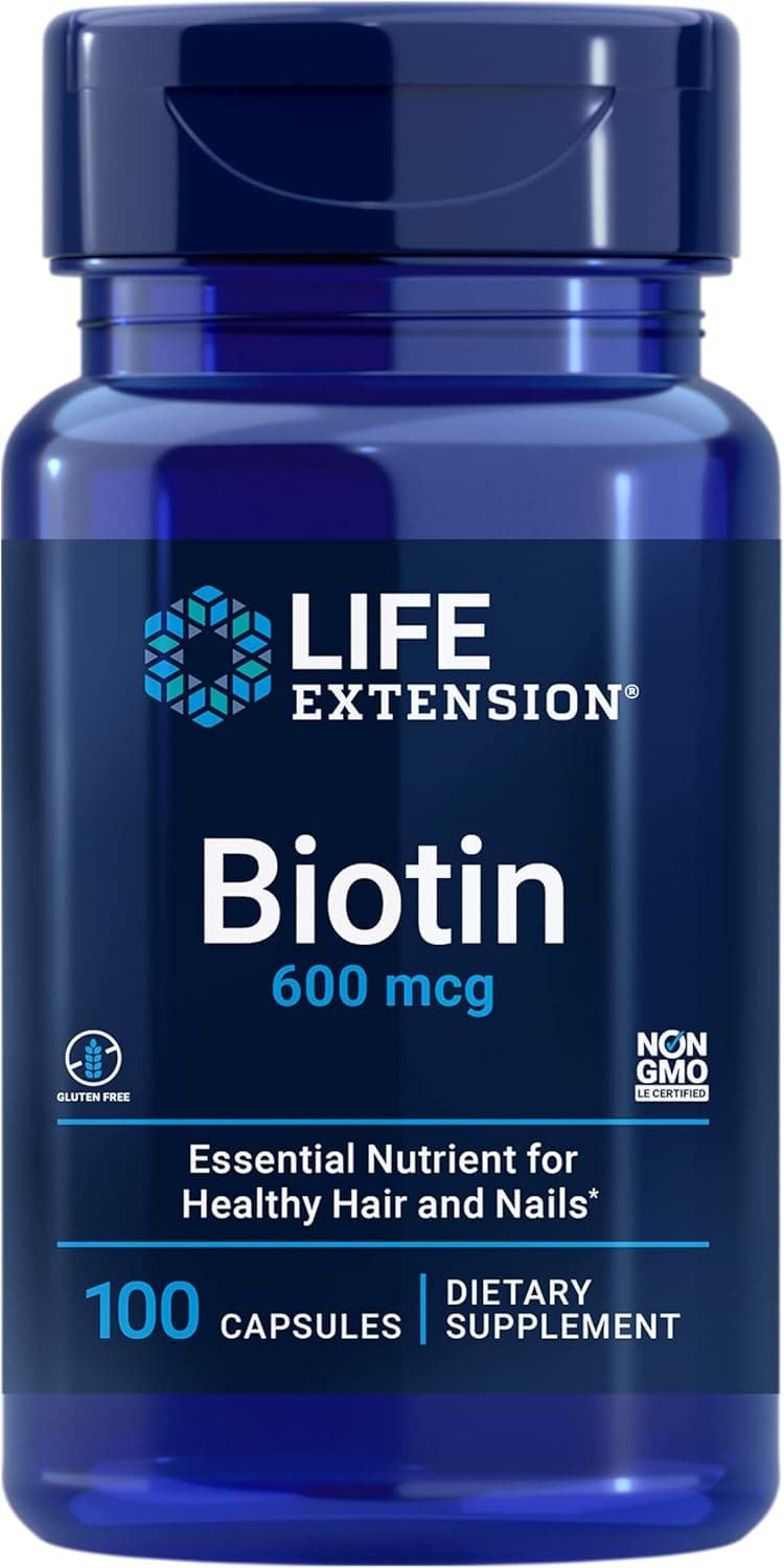 Life Extension Biotin 600 mcg Vitamin B7 Support Supplement…