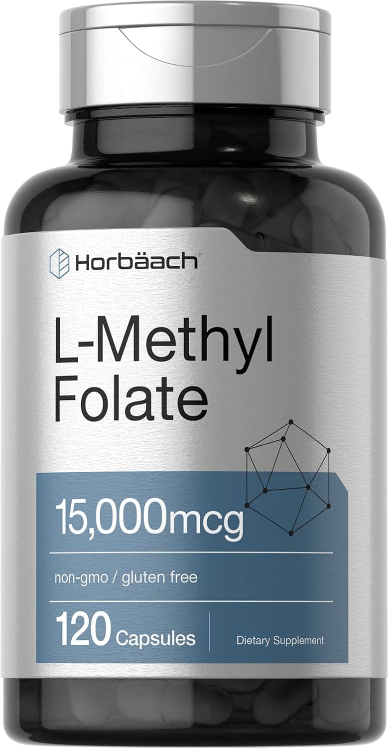 Horbäach L Methylfolate 15000 mcg | 120 Capsules | 15mg Methyl…
