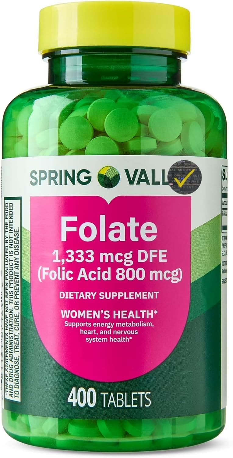 Folate 1,333 mcg DFE (Folic Acid 800 mcg), Dietary Supplement…