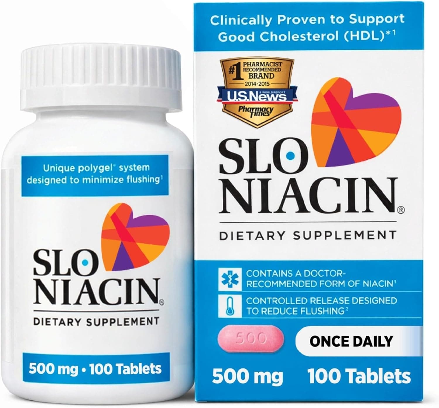 Slo-Niacin Slow Release Niacin 500mg – Vitamin B3 Supplement…